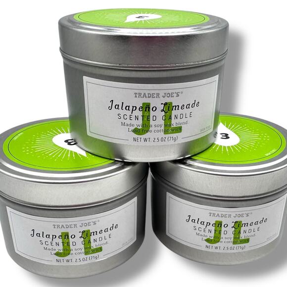 NEW 2024 Trader Joe's jalapeño limeade Candles x3 - Picture 1 of 1